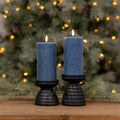 FIA Wick Candle BLUE (Set of 2) 3"D x 6"H Wax/Plastic 2 C Batteries Not Included