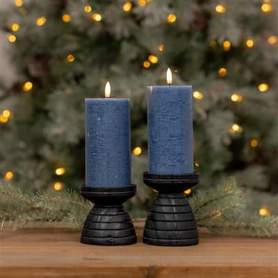 FIA Wick Candle BLUE (Set of 2) 3"D x 6"H Wax/Plastic 2 C Batteries Not Included