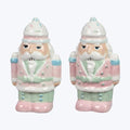 S/2 Christmas Ceramic Nutcracker Salt and Pepper Set