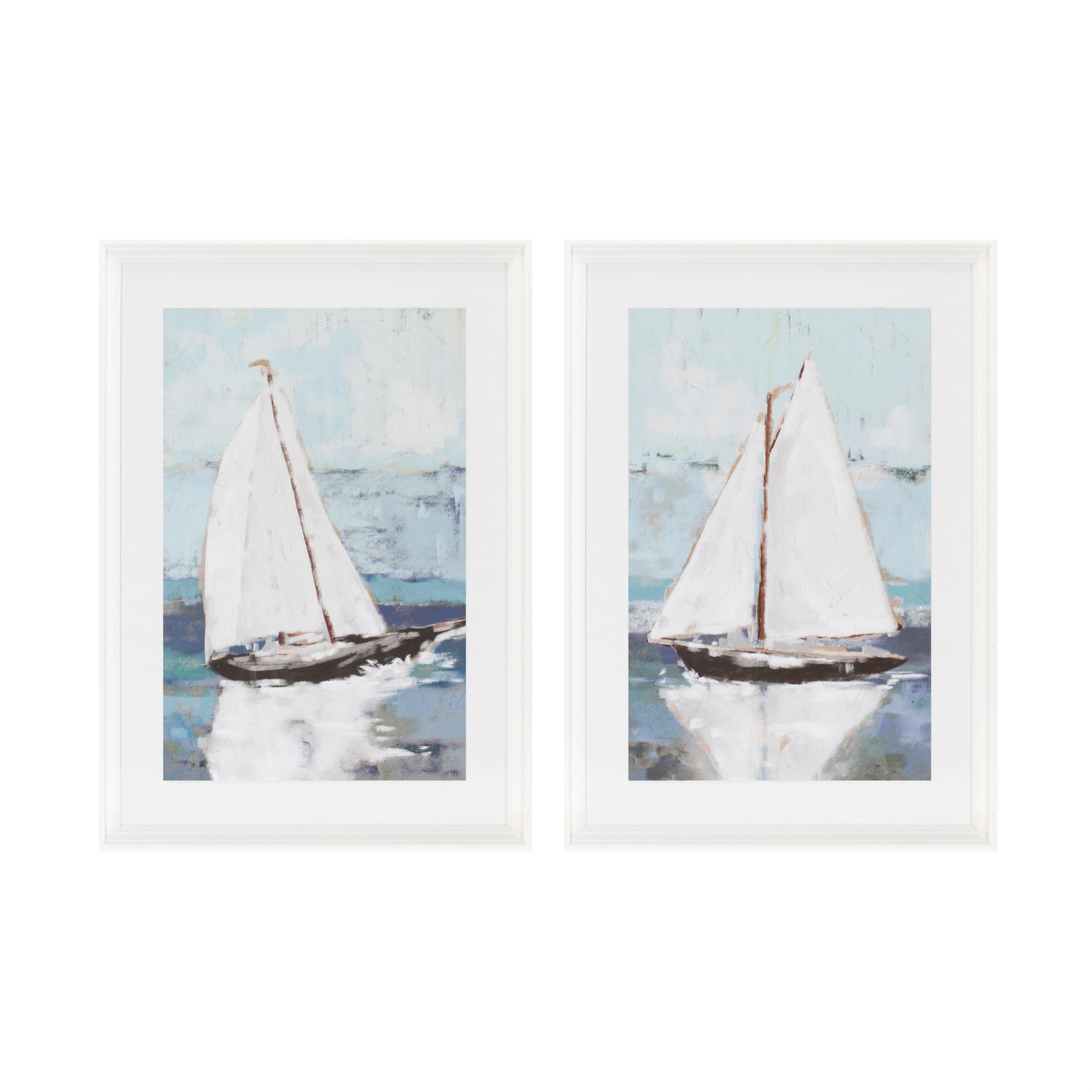 Framed Sail Boat Print (Set of 2)