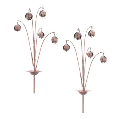 Iron Floral Spray Garden Stake (Set of 2)