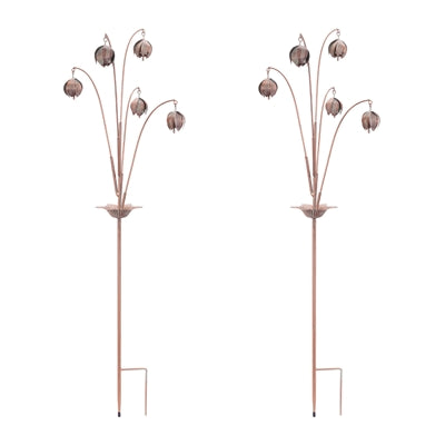 Iron Floral Spray Garden Stake (Set of 2)