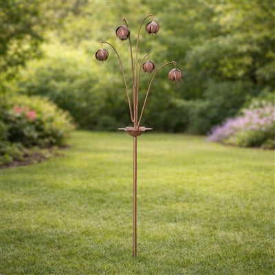Iron Floral Spray Garden Stake (Set of 2)