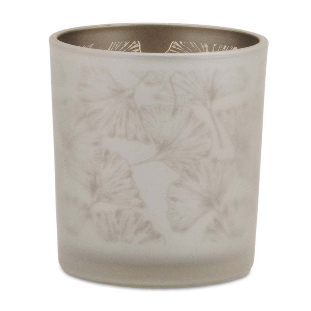 Set of 3 Silver & Gold Glass Votive Candle Holders