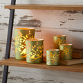 Frosted Floral Bird Candle Holder (Set of 2)