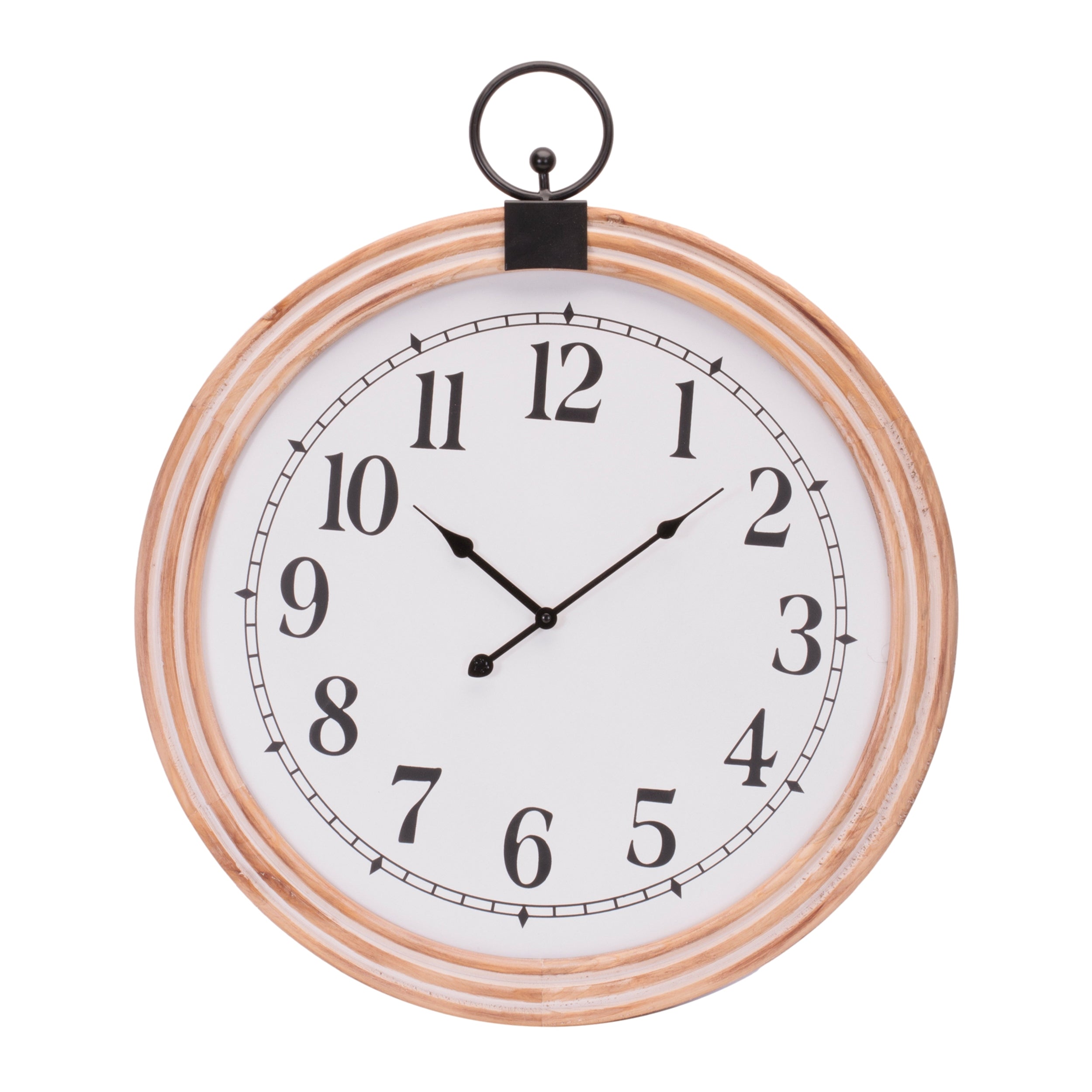 Round Wooden Wall Clock 24"D