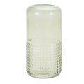 Green Textured Glass Candle Holder Vase 9.5"H