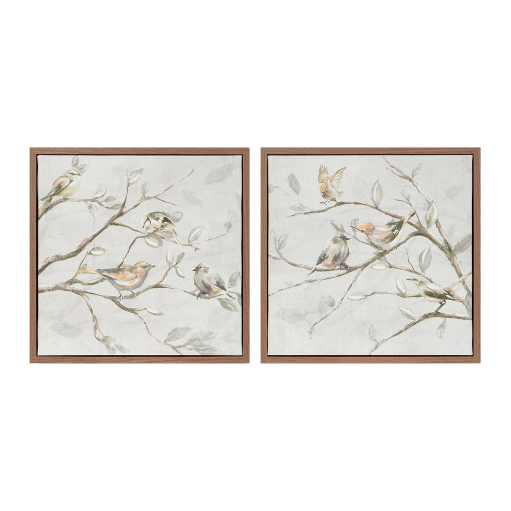 Framed Birds on Branches Canvas Art (Set of 2)