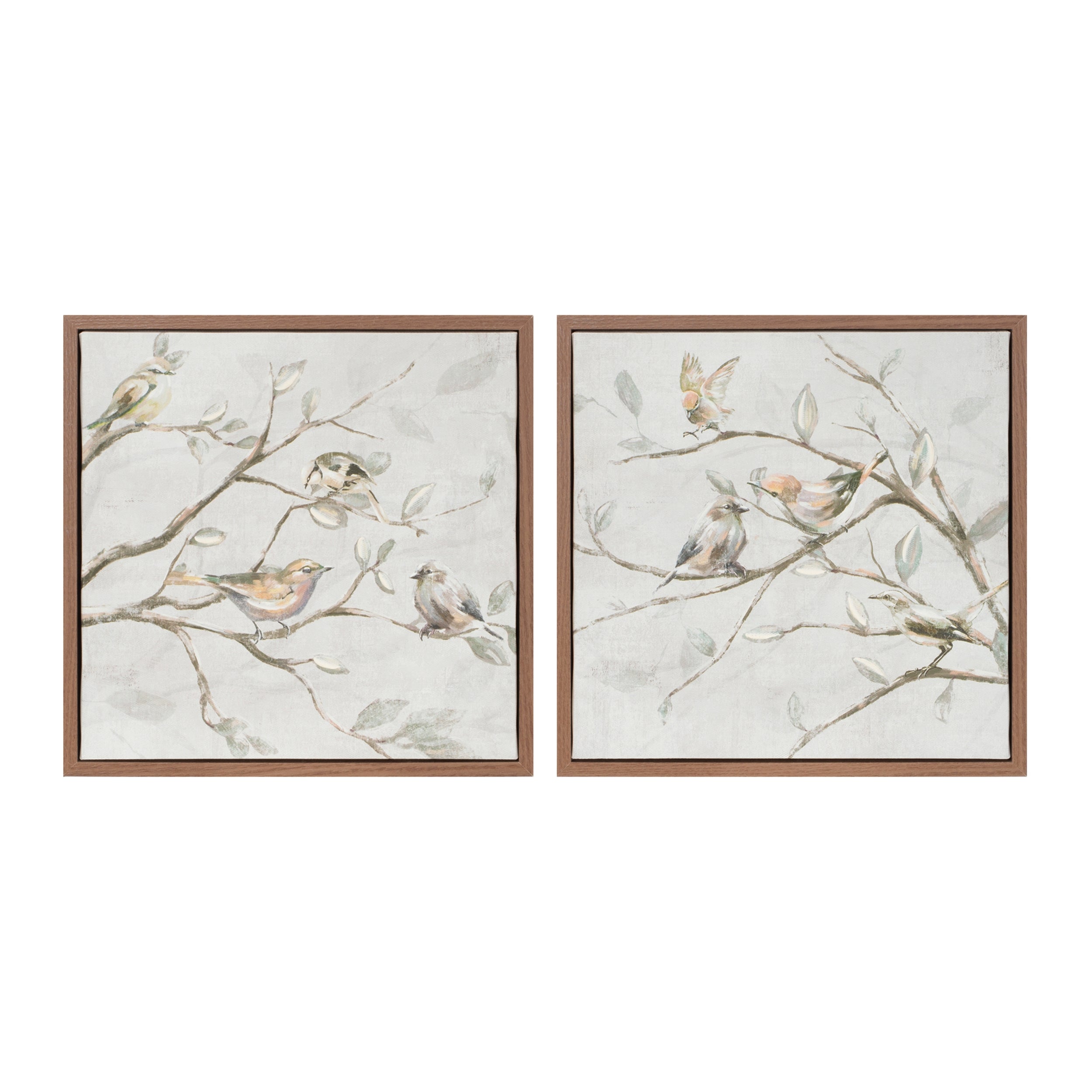 Framed Birds on Branches Canvas Art (Set of 2)
