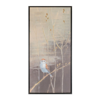 Framed Bird and Pussy Willow Print (Set of 2) 15.5"L x 32"H Plastic/Wood