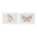 Framed Bird and Butterfly Wall Plaque (Set of 2)