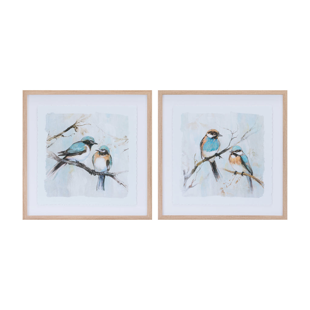 Framed Bird Couple Wall Print (Set of 2)