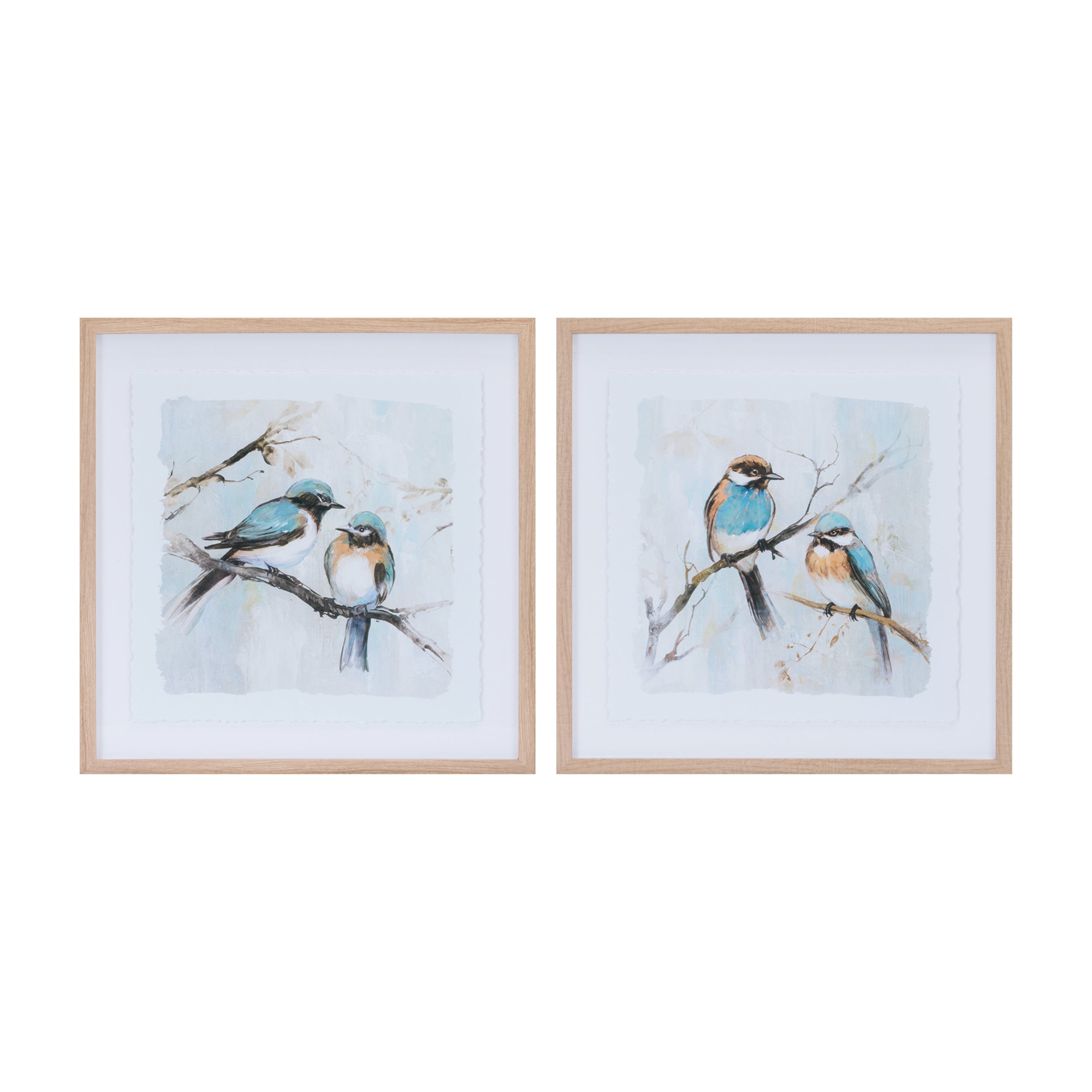 Framed Bird Couple Wall Print (Set of 2)