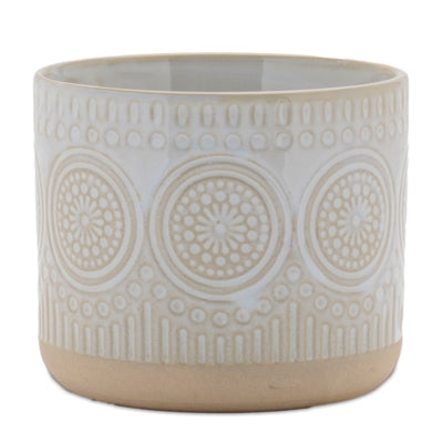 Porcelain Geometric Patterned Planter (Set of 2)