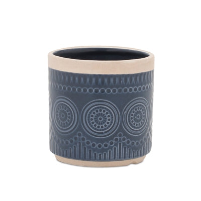 Ceramic Mandala Pattern Planter (Set of 2)
