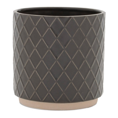Ceramic Diamond Pattern Planter (Set of 2)