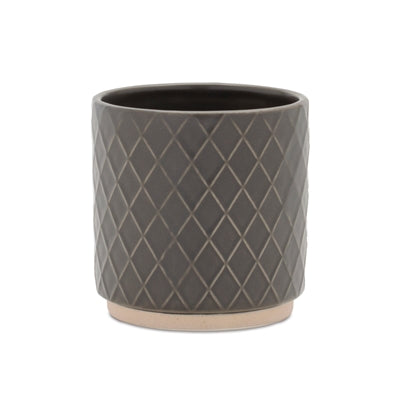 Ceramic Diamond Pattern Planter (Set of 2)