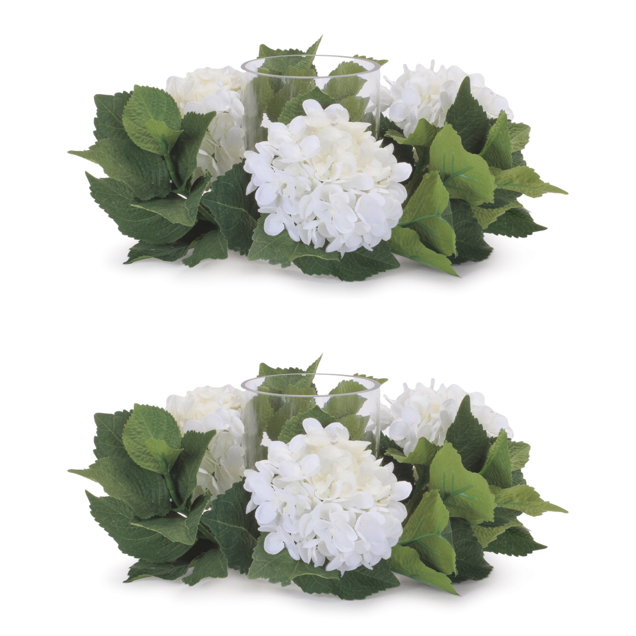 Hydrangea Floral Candle Ring (Set of 2)