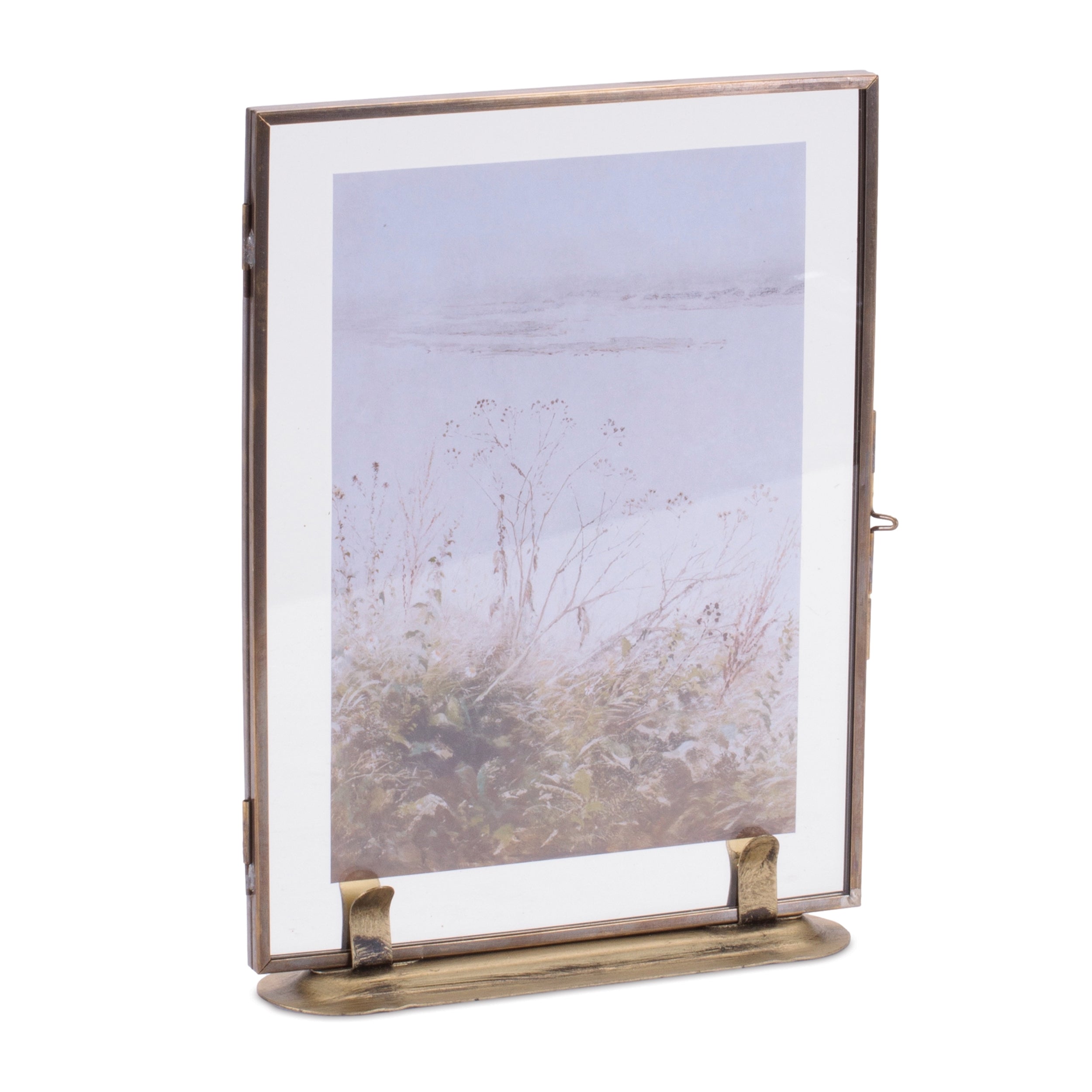 Copper Framed Floral Artwork 7.5"L