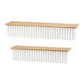 Ribbed Wood Wall Shelf (Set of 2)