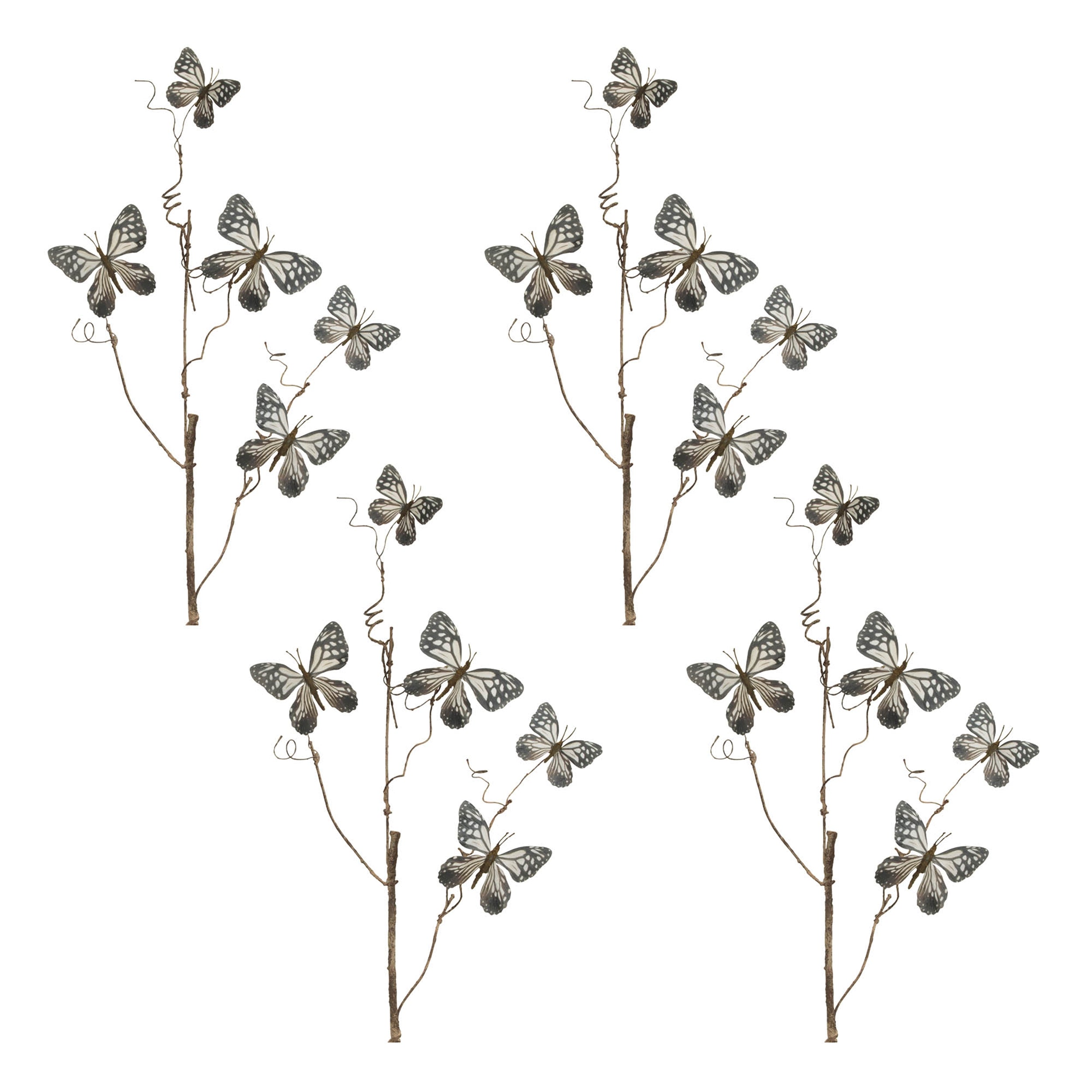 Butterfly Spray (Set of 4) 28”H Polyester