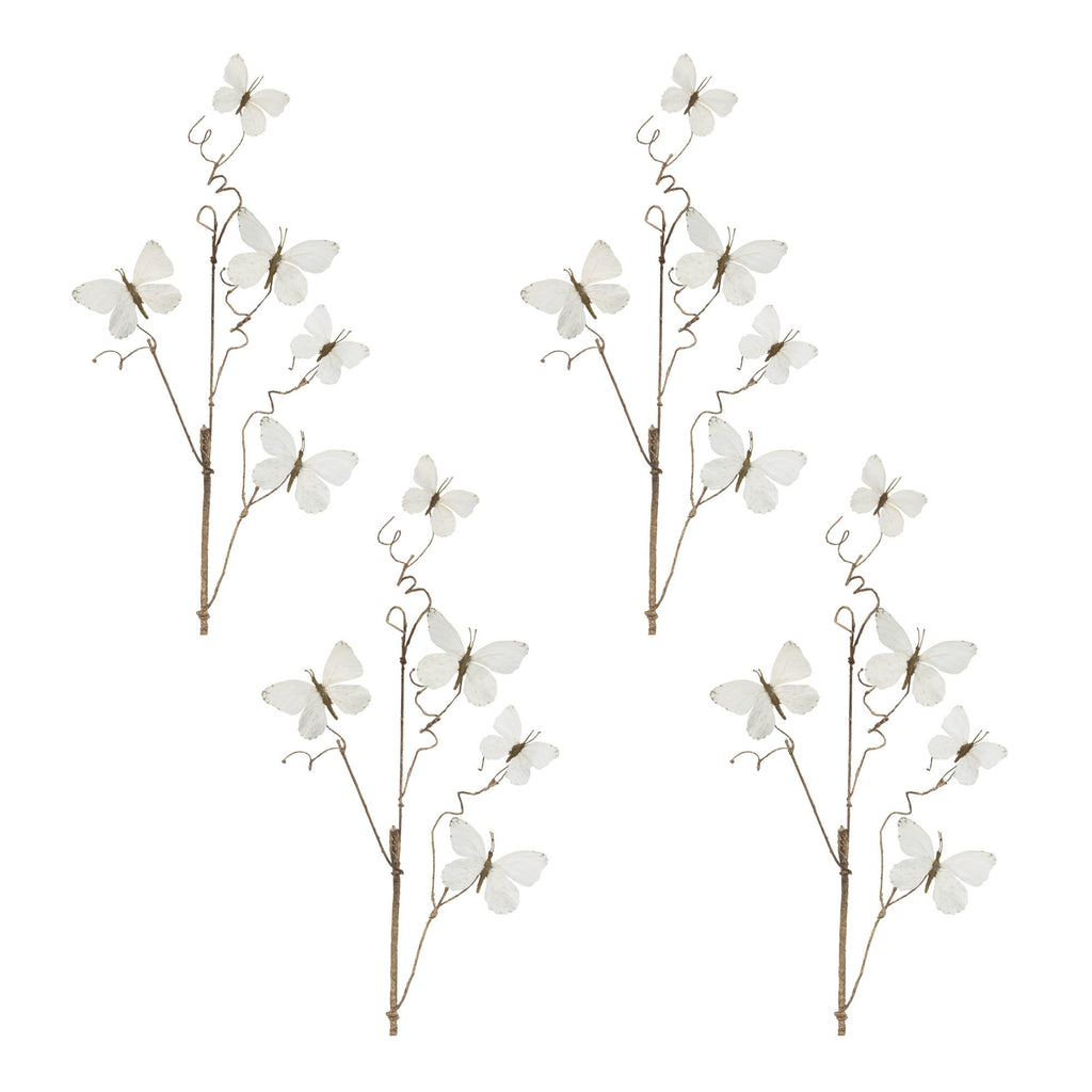 Butterfly Spray (Set of 4) 28”H Polyester