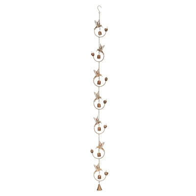 Iron Hummingbird and Bell Rain Chain