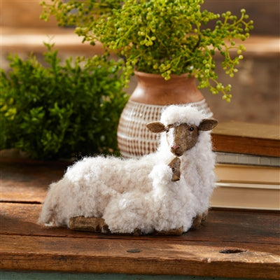 Furry Sheep with Lamb Figurine 11'H