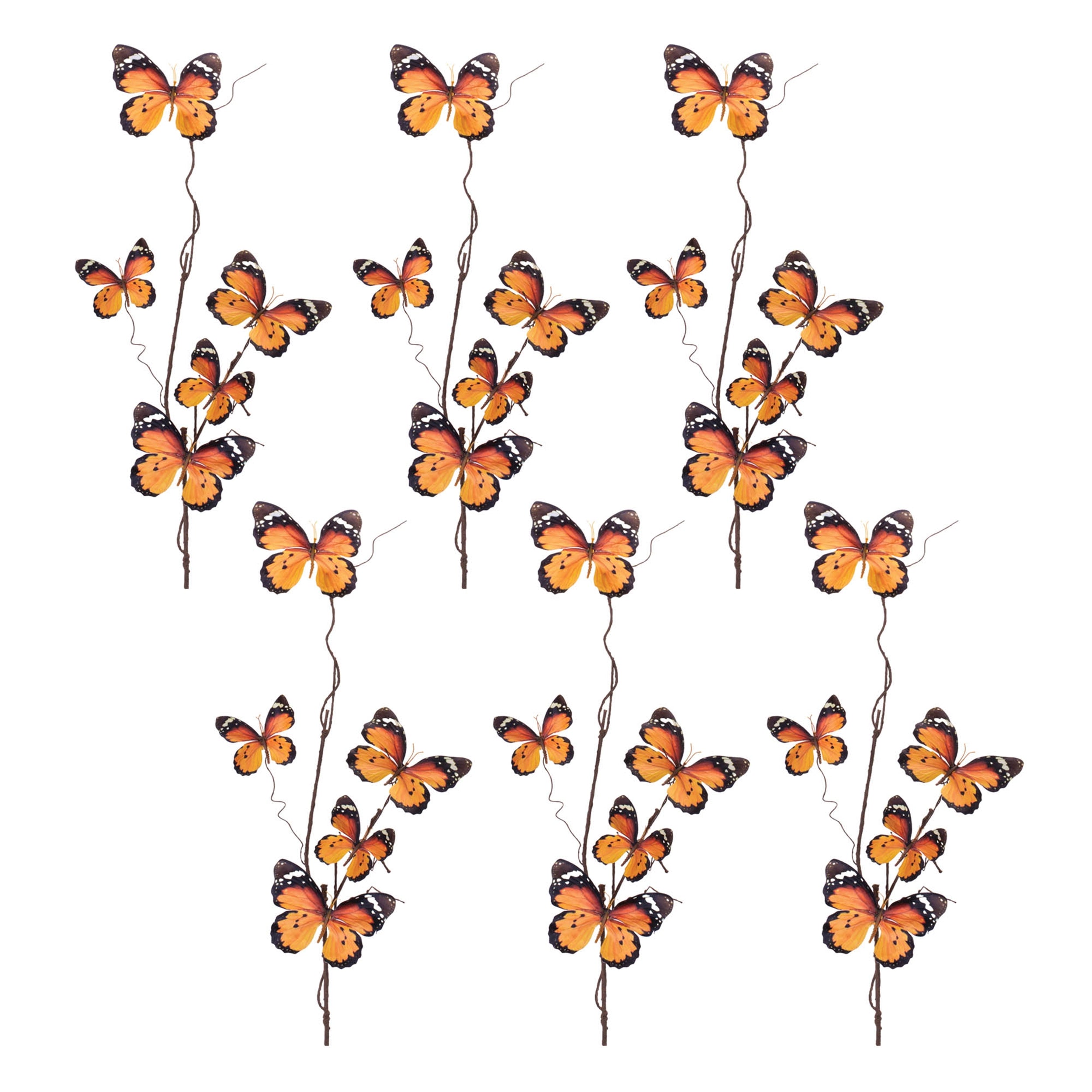 Butterfly Spray (Set of 6) 32”H Fabric/Plastic