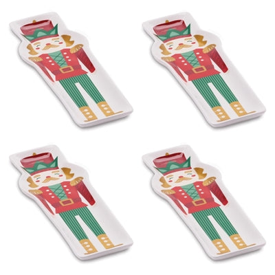 Nutcracker Trinket Dish (Set of 4) 12"L x 4"W x 1"H Ceramic