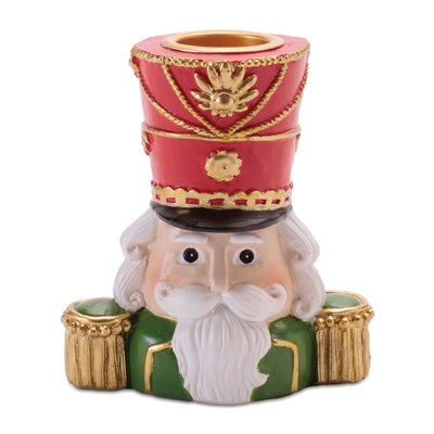 Nutcracker Taper Candle Holder (Set of 2) 3”H Resin