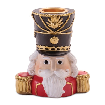 Nutcracker Taper Candle Holder (Set of 2) 3”H Resin