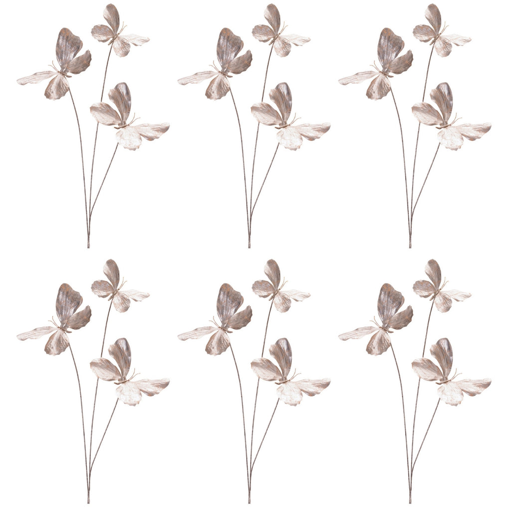 Butterfly Spray (Set of 6) 27”H Polyester
