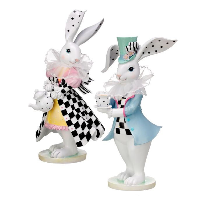 RESIN & FABRIC BRUNCH BUNNY 12" Set of 2