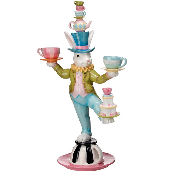 RESIN JUGGLING TEACUP BUNNY 24"