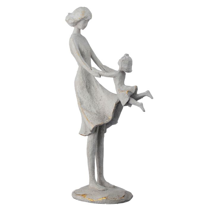 15.5" RESIN PLAYFUL MOTHER W/CHILD