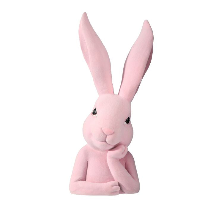 Resin Flocked Easter Bunny Bust 15"