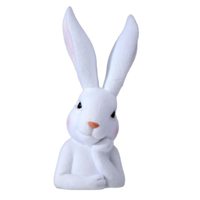 Resin Flocked Easter Bunny Bust 15"