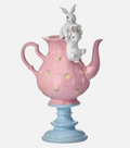 15" Resin Tea Pot with Bunnies