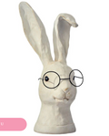 11" Resin Bunny Bust with Glasses